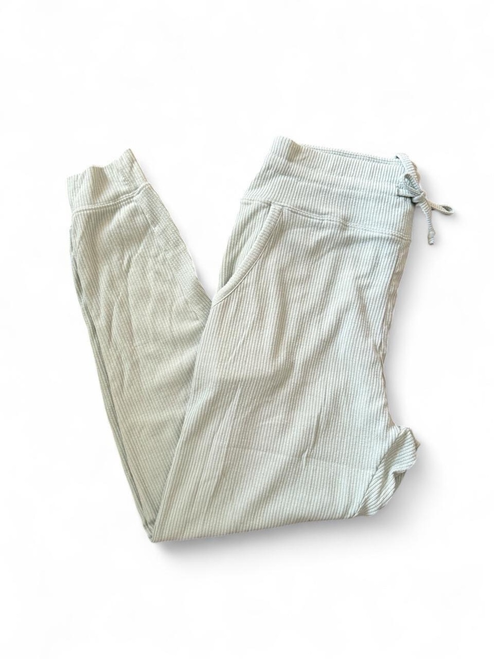 Mono B Ribbed Joggers - Light green sage